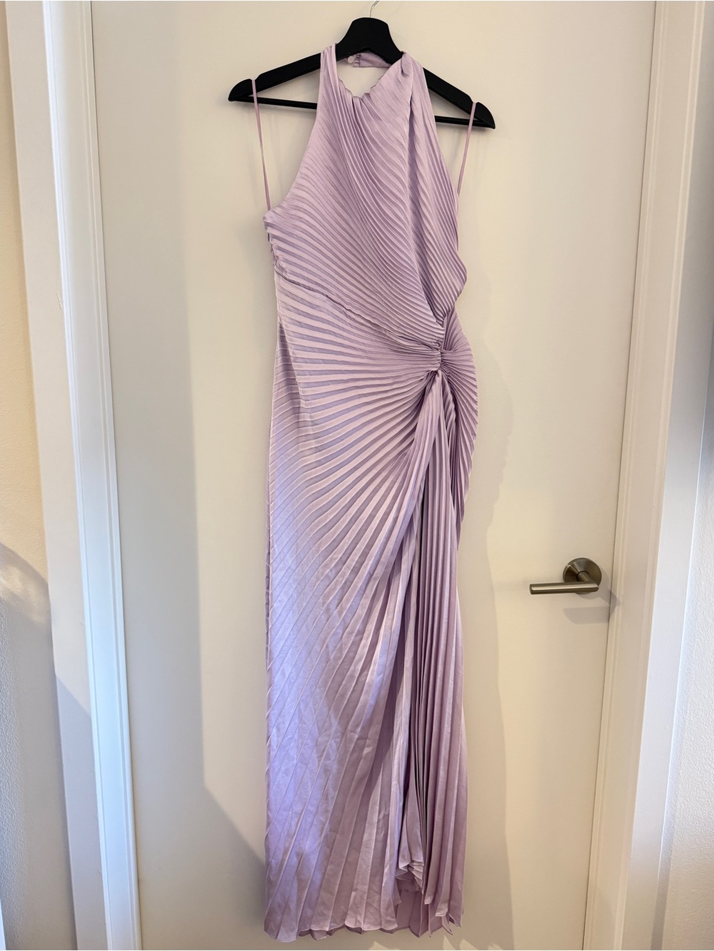 NWOT A.L.C. Romy Pleated Satin Gown in Lilac - Picture 7 of 10